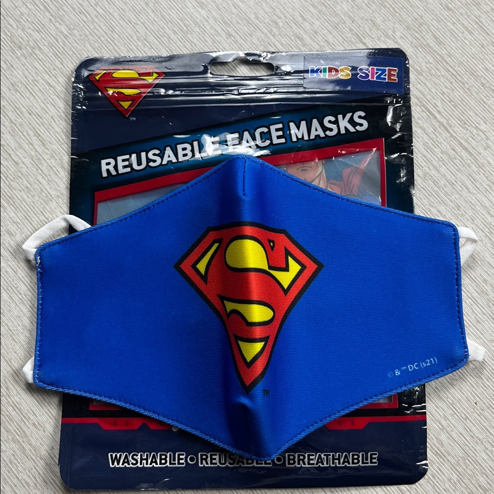 Adjustable reusable DC Blue Superman Face Mask
